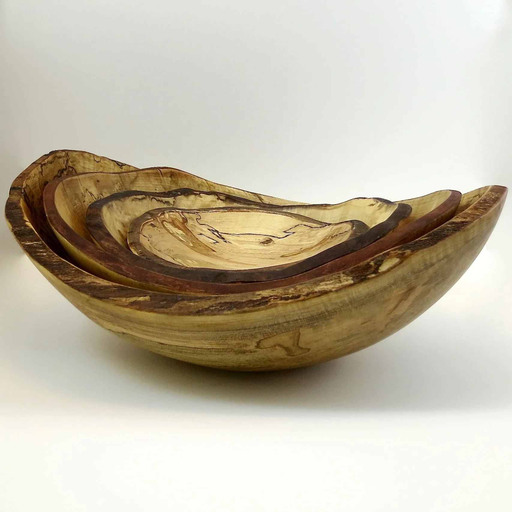 15-inch Spalted Maple Oval Serving Bowl