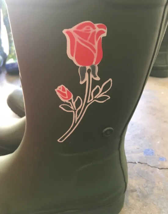 25 Pairs Hunter Boots + 1 Hunter Bag - Custom Painted Rose Bowl Logo - Custom Order