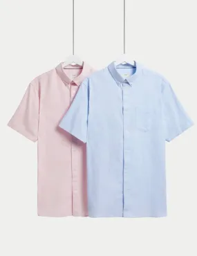 2pk Pure Cotton Oxford Shirts