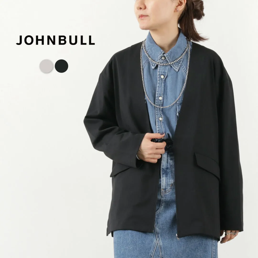 【50％OFF】JOHNBULL（ジョンブル） 37.5 ノーカラー ZIP ジャケット / レディース ライトアウター カジュアル ストレッチ 伸縮 防臭 防シワ 37.5 No Collar ZIP Jacket【セール】