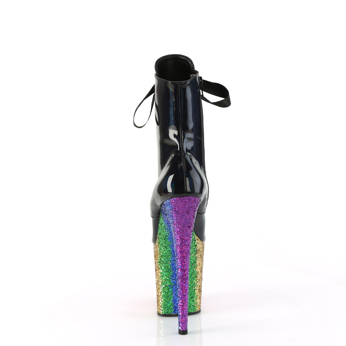 8 Inch Heel FLAMINGO-1020HG Black Holo Patent