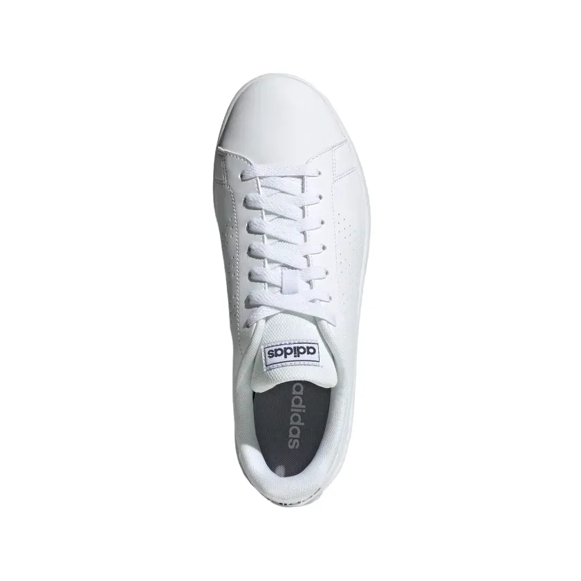 Adidas Mens White Advantage Base Casual Tennis Shoes