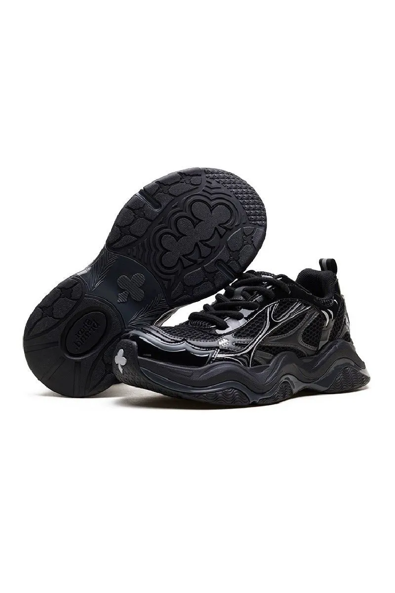 All Black Breathable Dad Sneakers