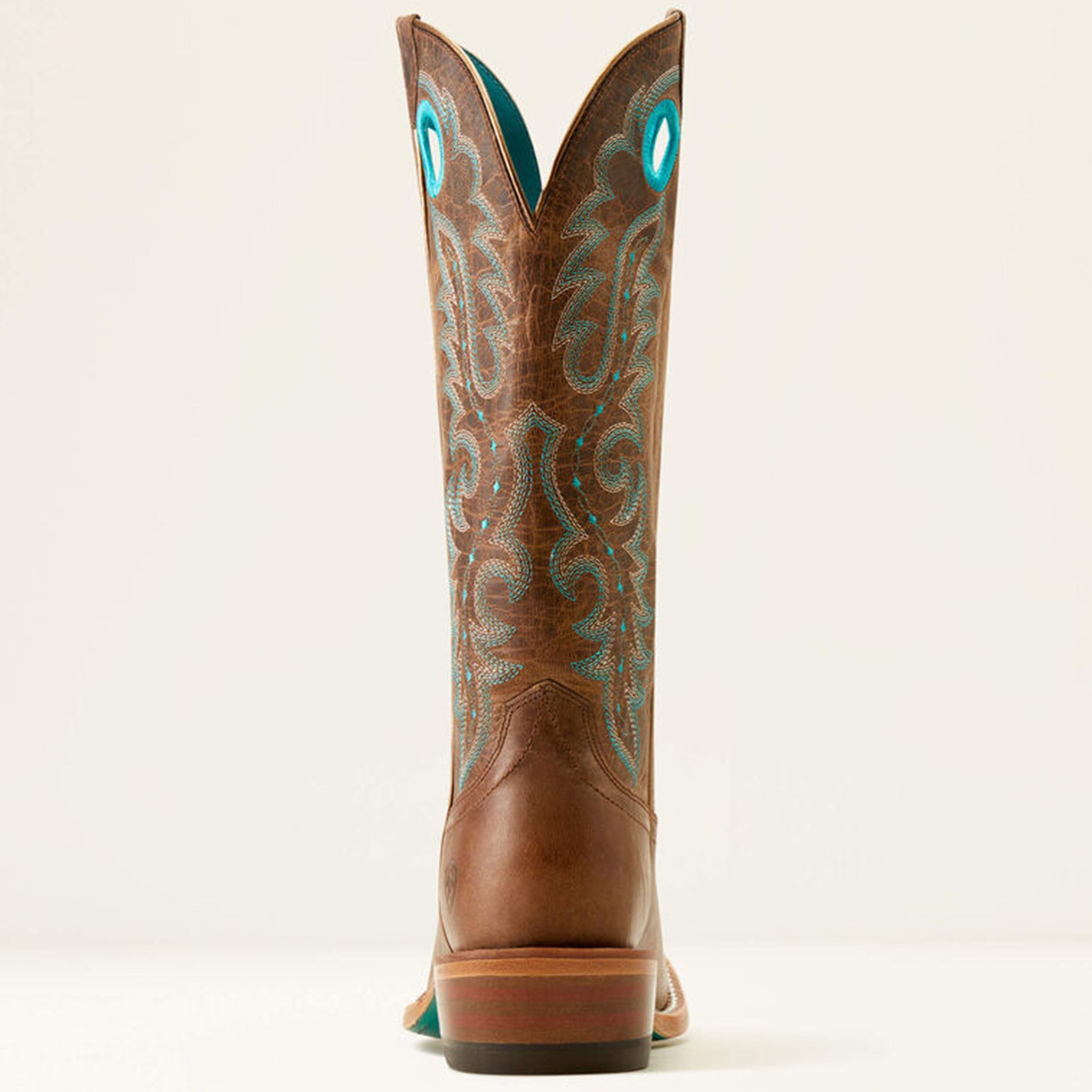 Ariat Women's Pecan Brown and Turquoise Stitch Futurity Boots