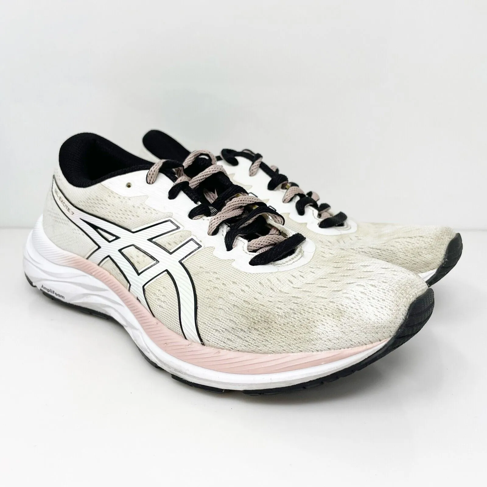 Asics Womens Gel Excite 7 1012A840 White Running Shoes Sneakers Size 6.5