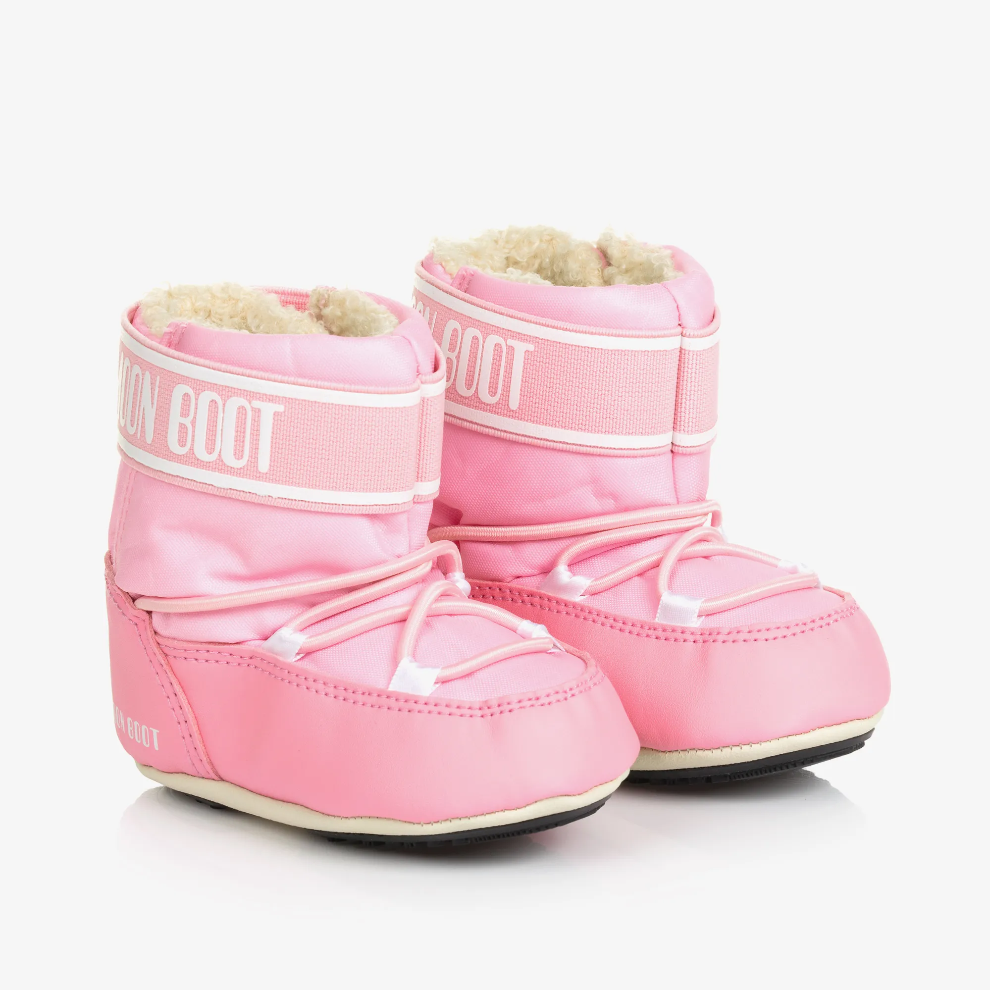 Baby Girls Pink Crib Nylon Snow Boots