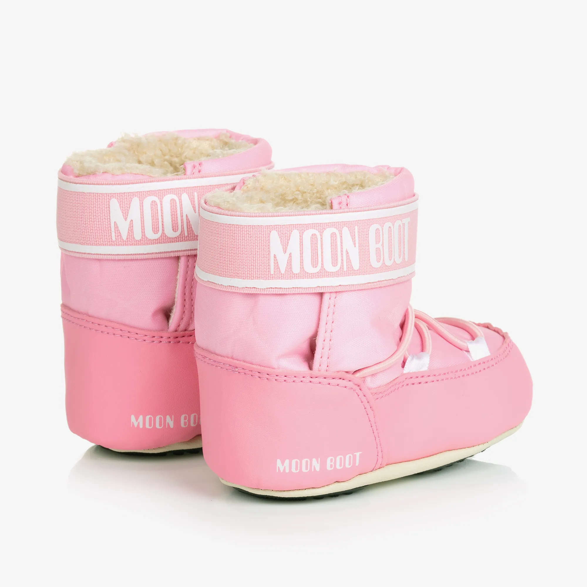 Baby Girls Pink Crib Nylon Snow Boots