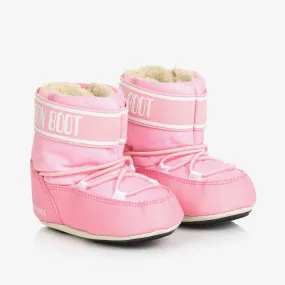 Baby Girls Pink Crib Nylon Snow Boots