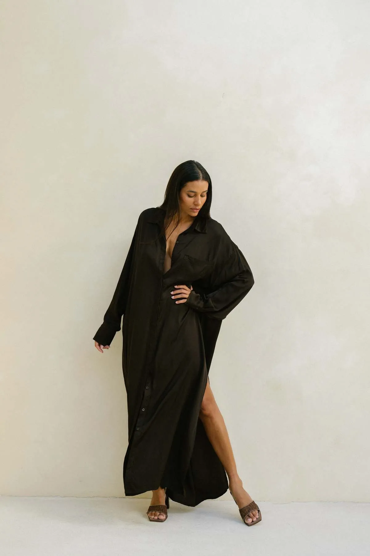 Bahhgoose Chi Long Sleeve Dress - Cacao