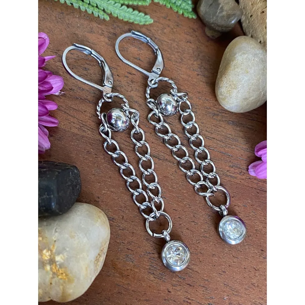 BALL AND CHAIN EARRINGS