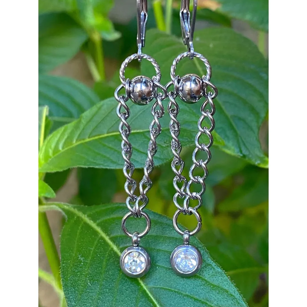 BALL AND CHAIN EARRINGS