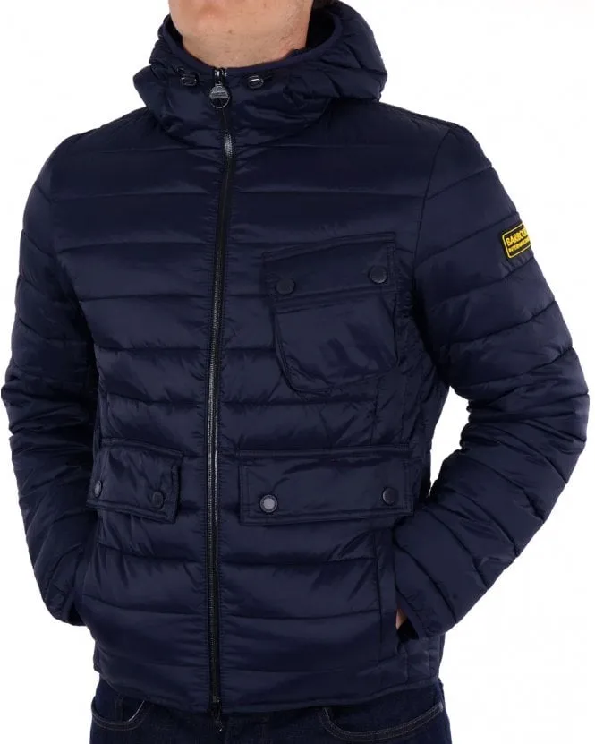 Barbour International Racer Ouston Hooded Quilted Jacket Navy