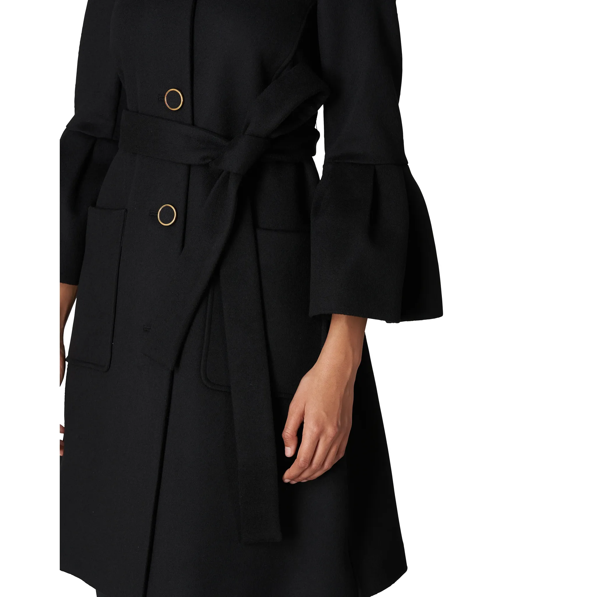 Bell Sleeve Coat | Black