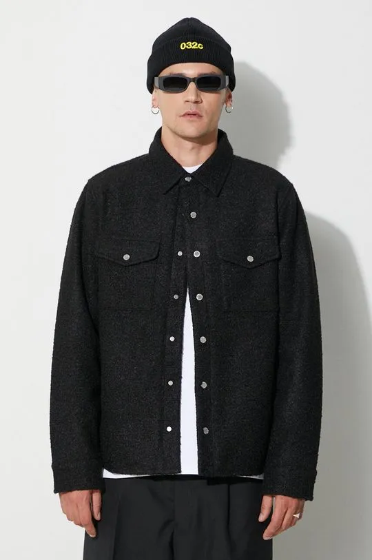 Billionaire Boys Club wool blend jacket OUTDOORSMAN OVERSHIRT black color B23321