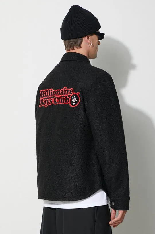 Billionaire Boys Club wool blend jacket OUTDOORSMAN OVERSHIRT black color B23321