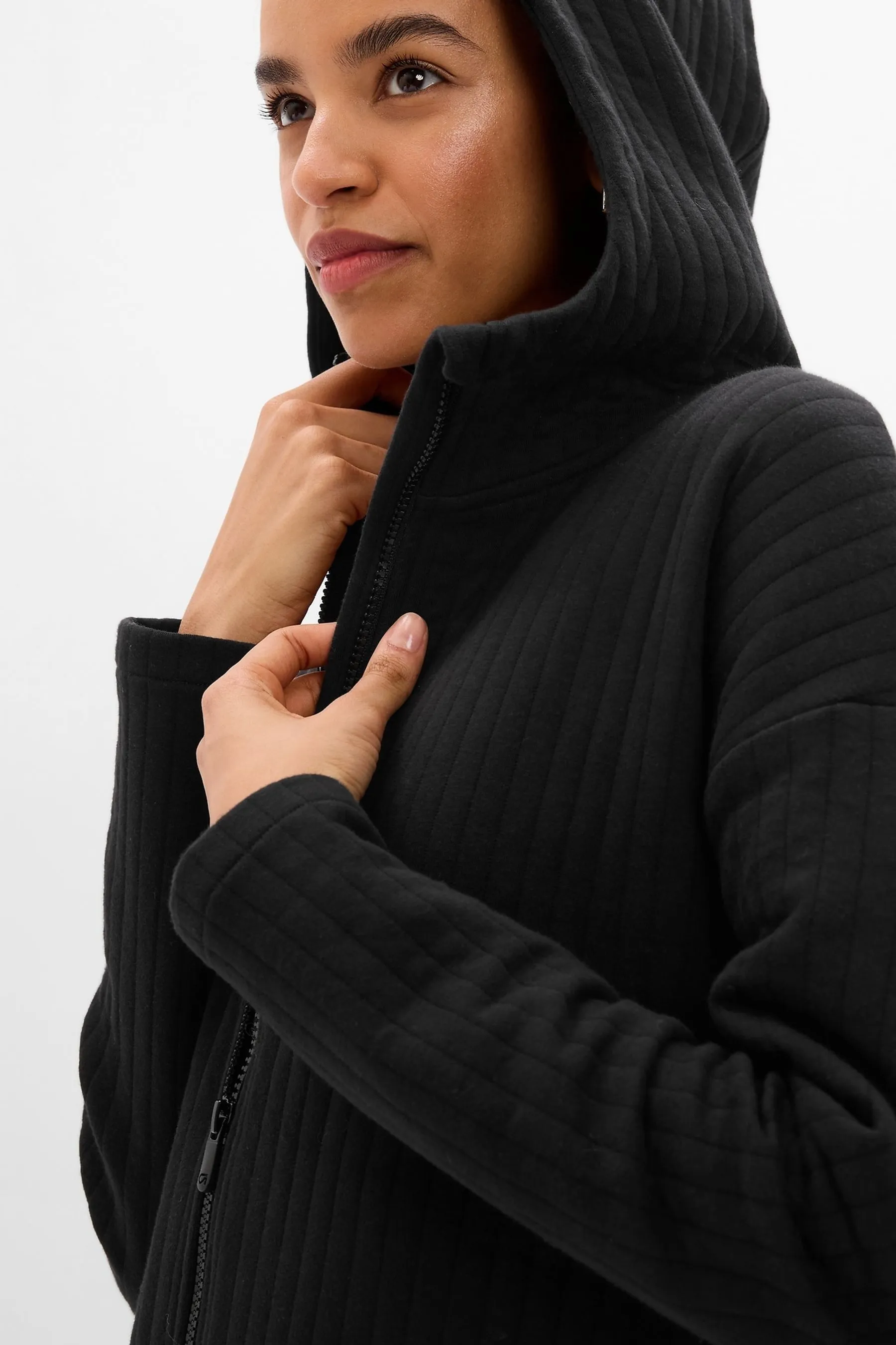 Black Jacquard Full-Zip Jacket