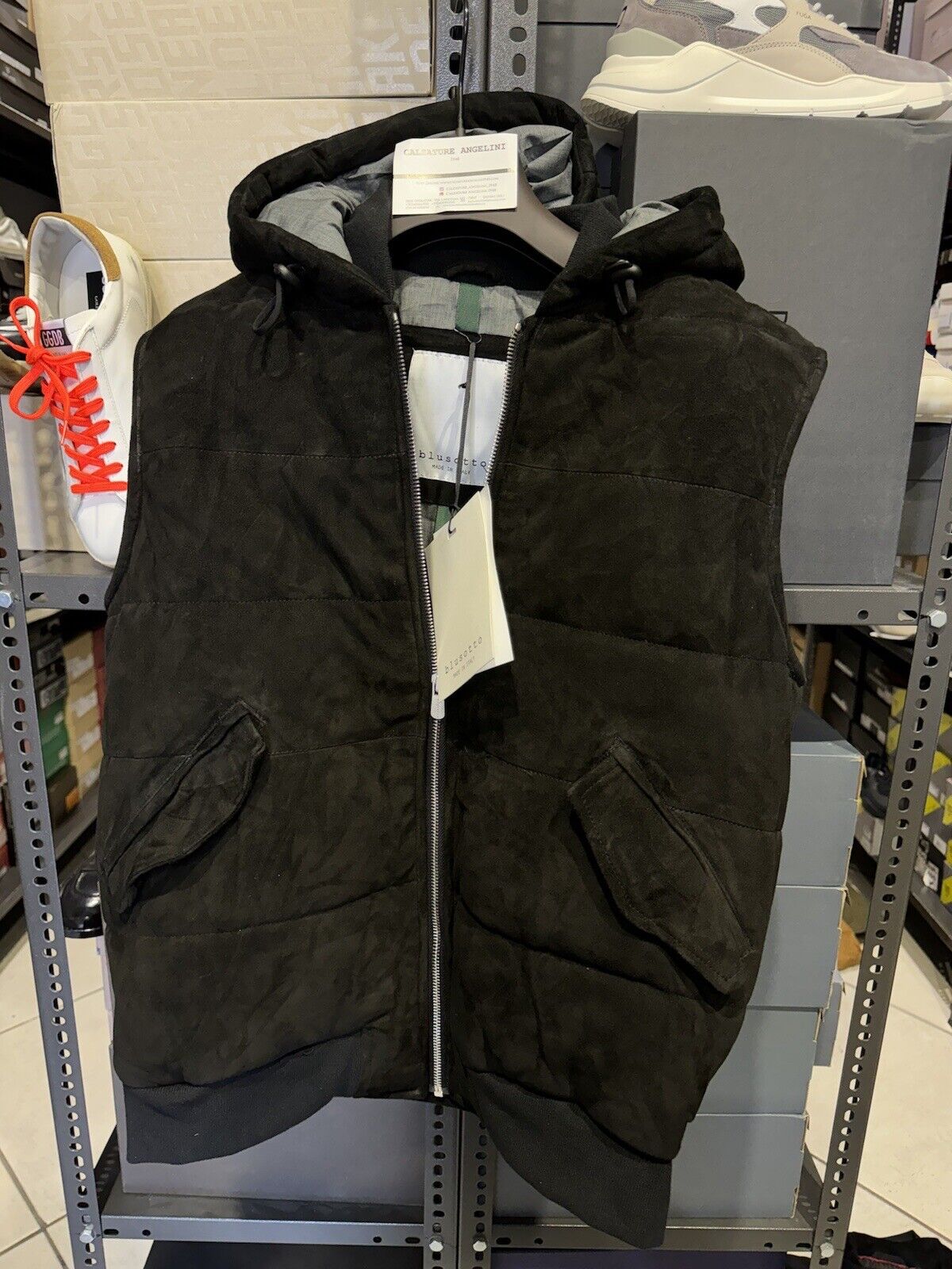 Blusotto Gilet In Vera Pelle Nero Luxury Jacket Leather Men Made In It