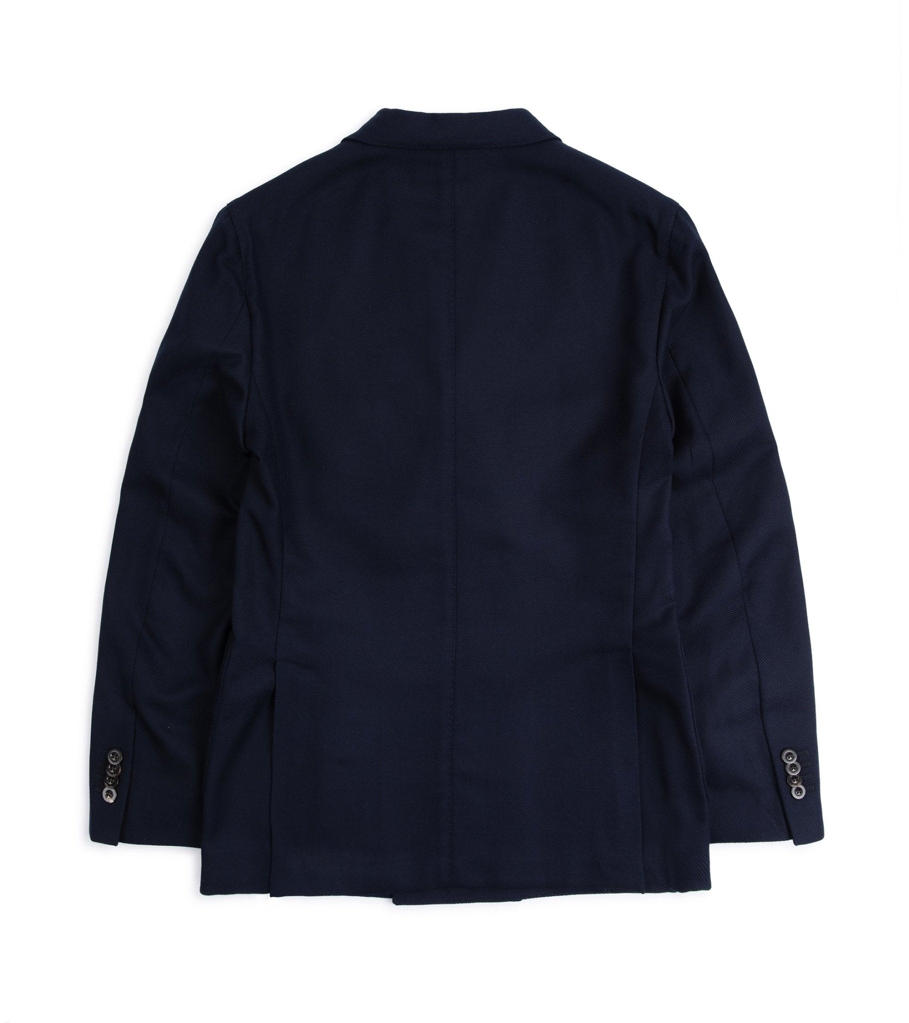 Boglioli Wool Cotton Hopsack Double Breasted Jacket: Navy