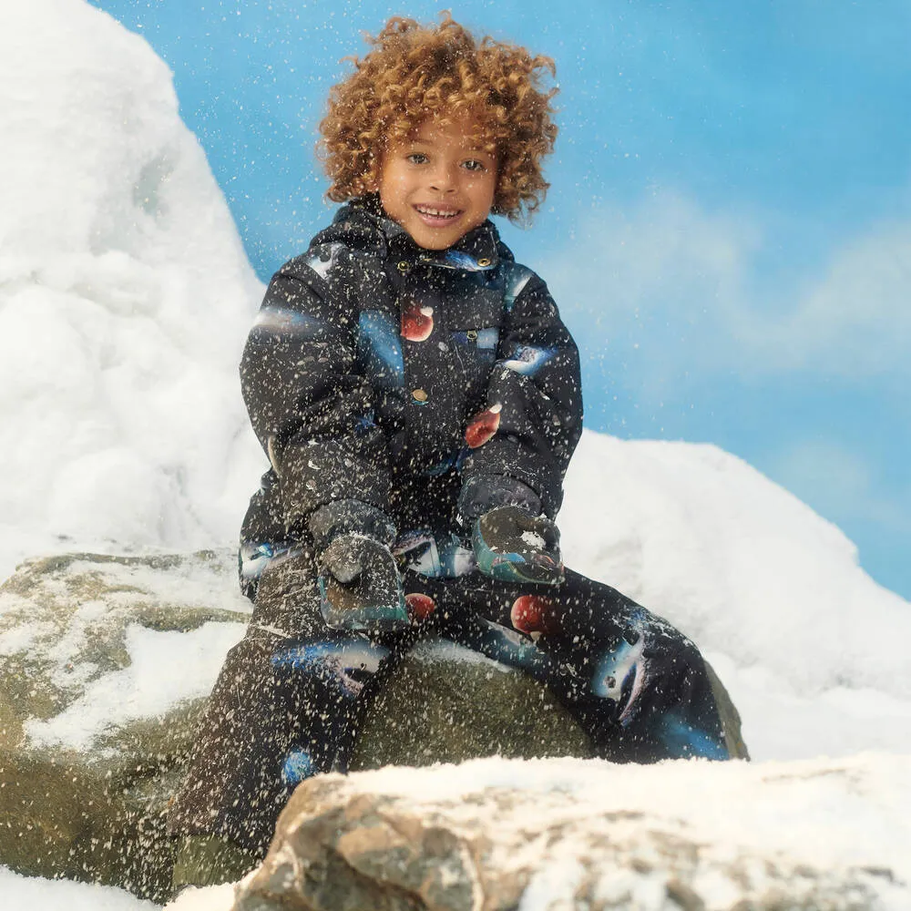 Boys Blue & Black Space Snow Boots