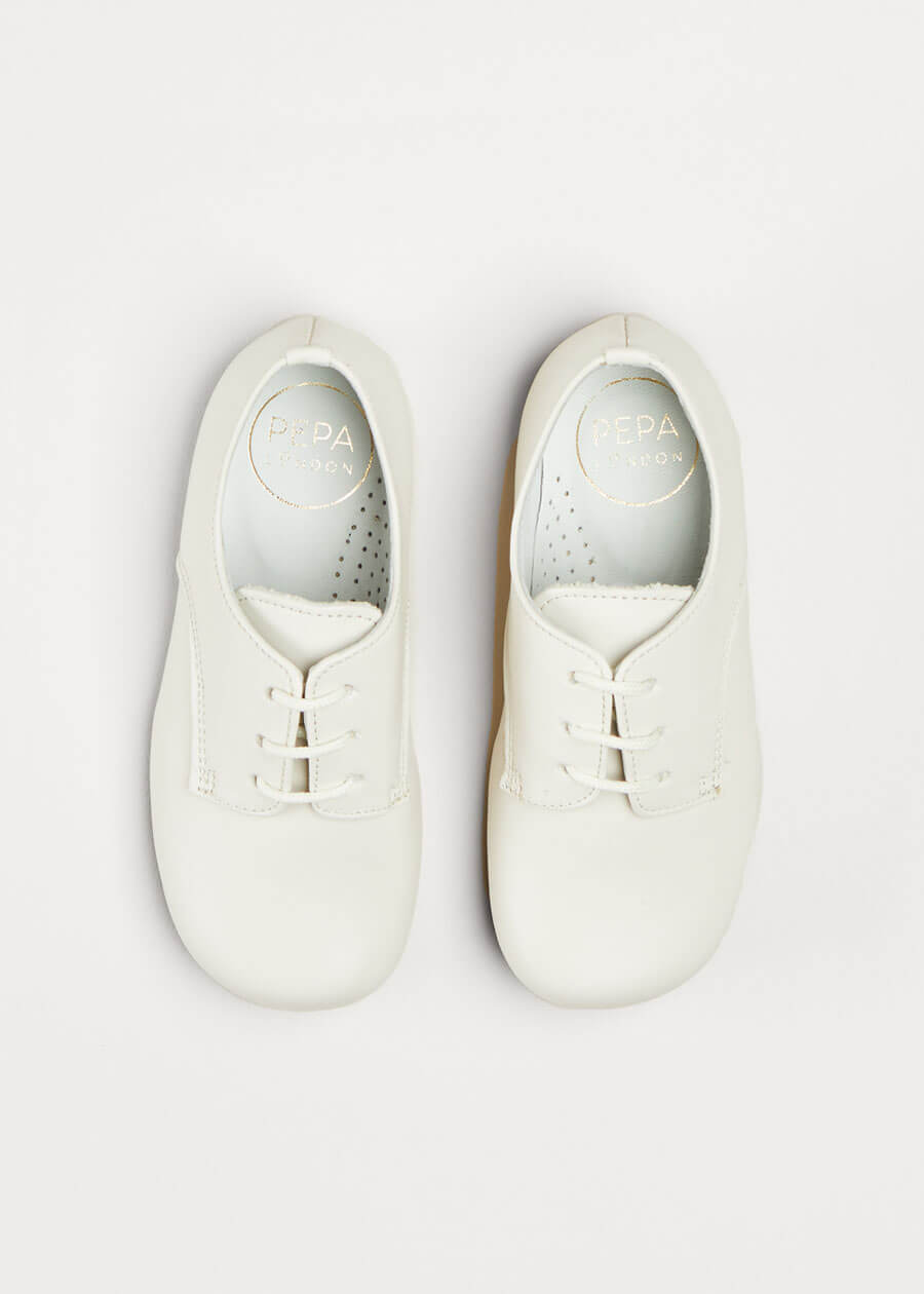 Boy's Ivory leather celebration shoes (20-34EU)