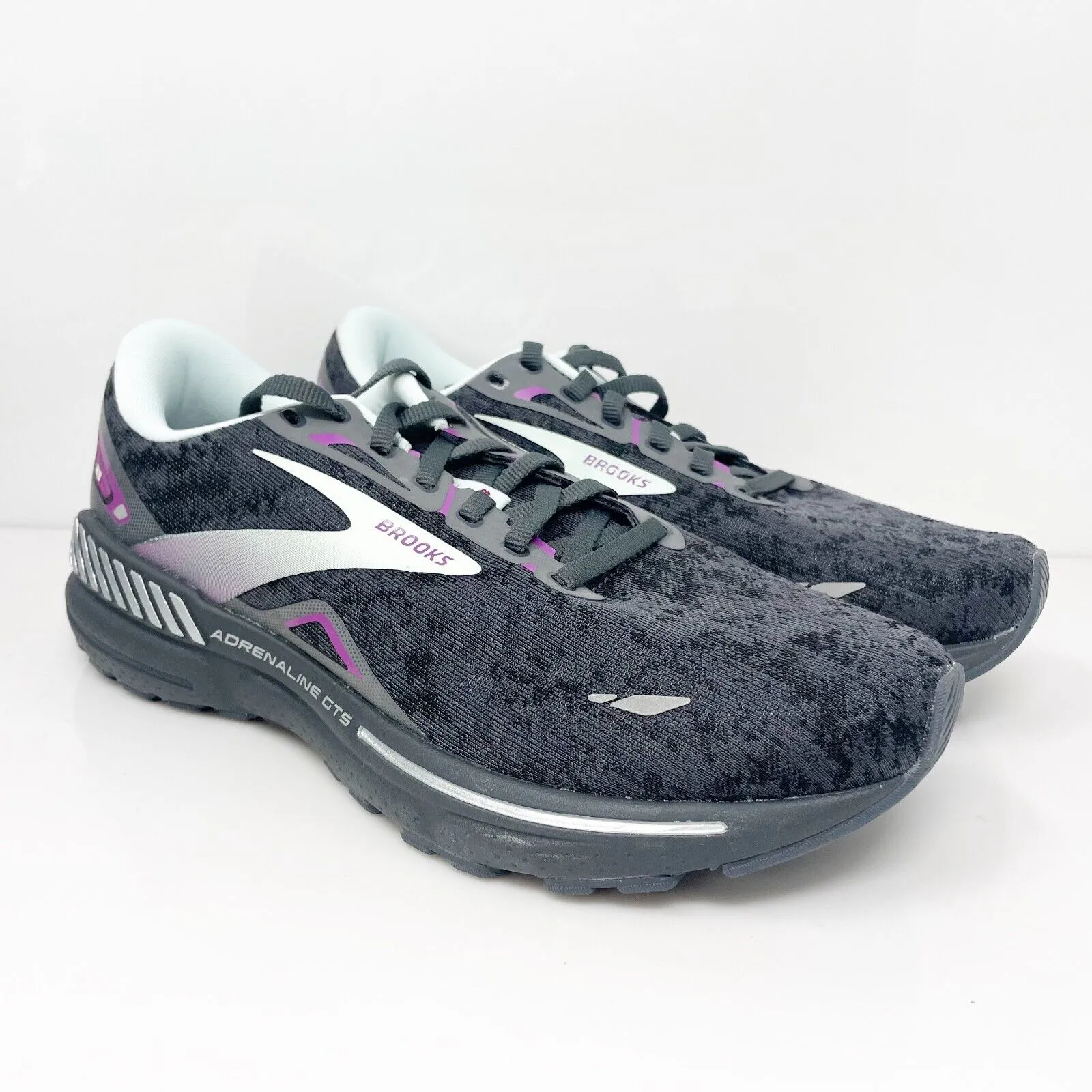 Brooks Womens Adrenaline GTS 23 1203811B072 Black Running Shoes Sneakers Sz 9.5B