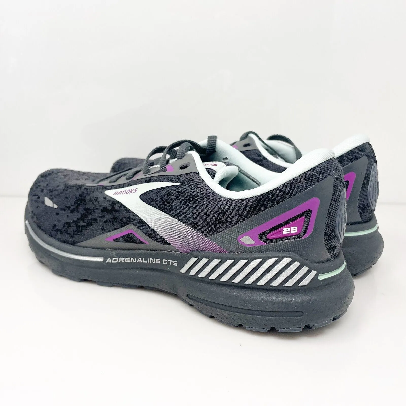 Brooks Womens Adrenaline GTS 23 1203811B072 Black Running Shoes Sneakers Sz 9.5B