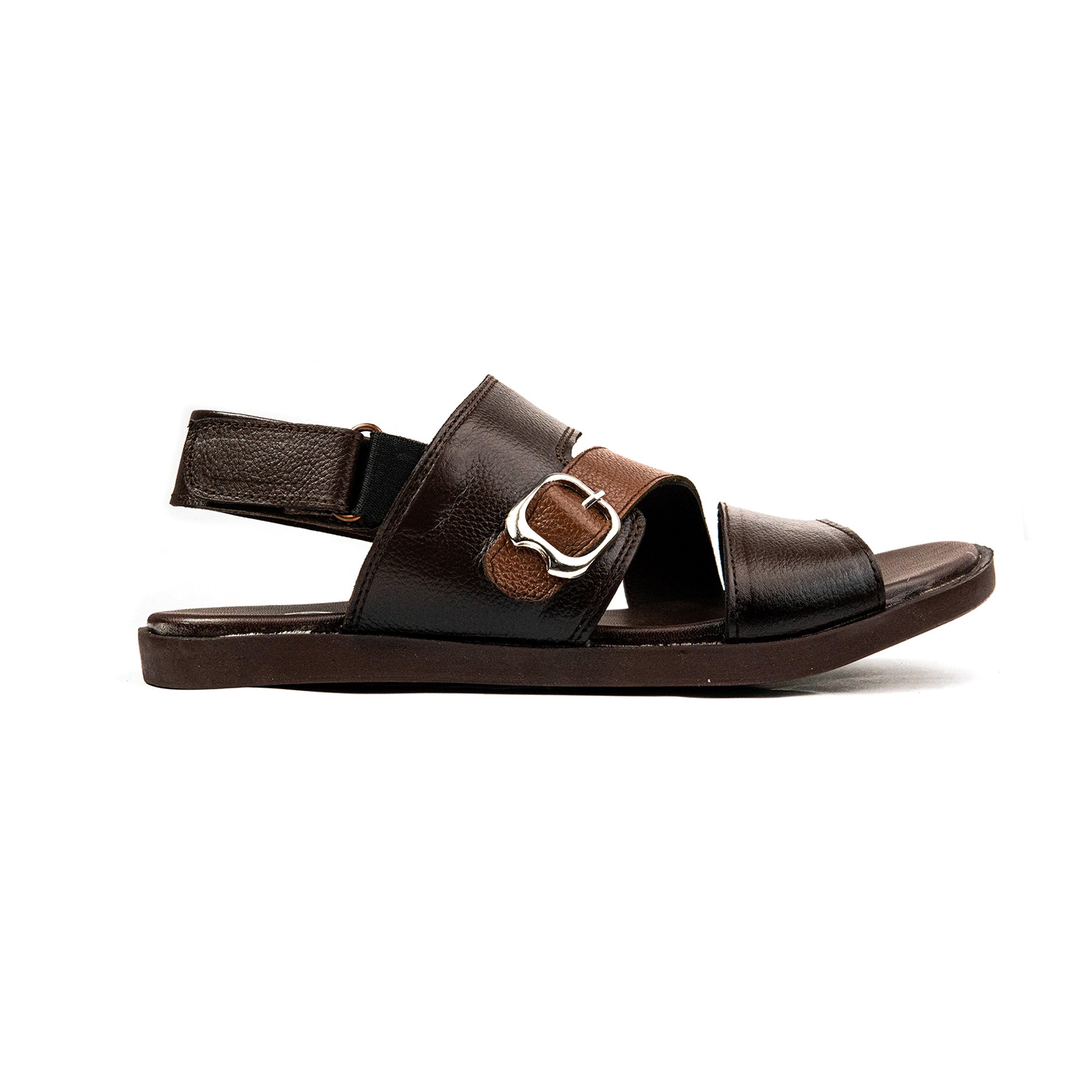 Brown Cross Men Leather Sandals