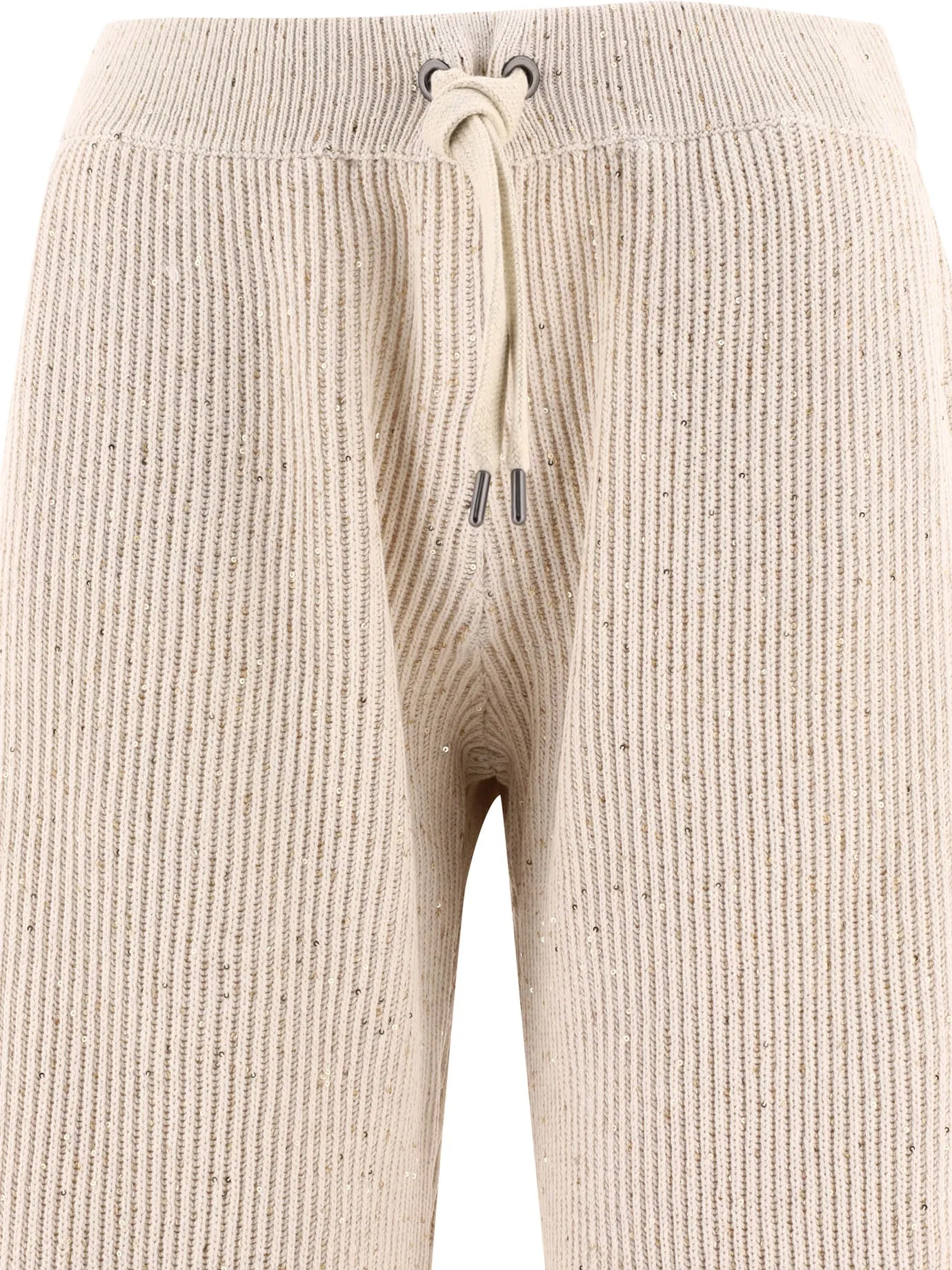 BRUNELLO CUCINELLI Beige Straight Pants for Women - 24SS Collection