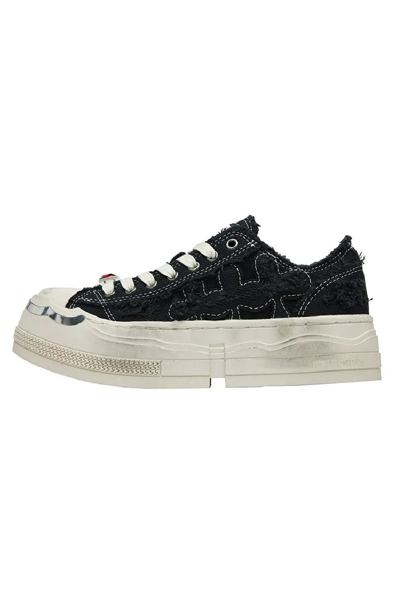 Carbon Black Low-Top Canvas Sneakers