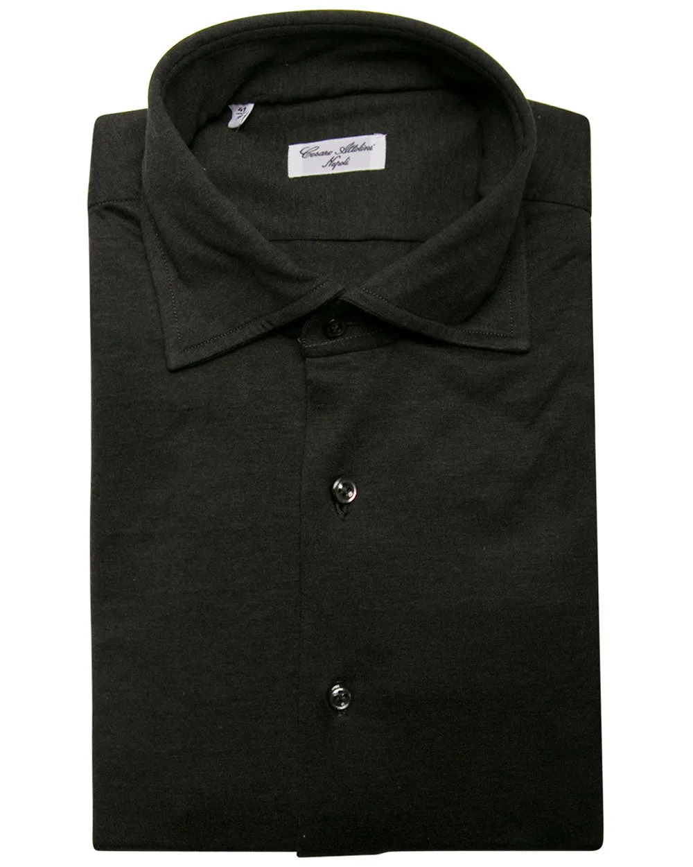 Charcoal Knit Dress Shirt