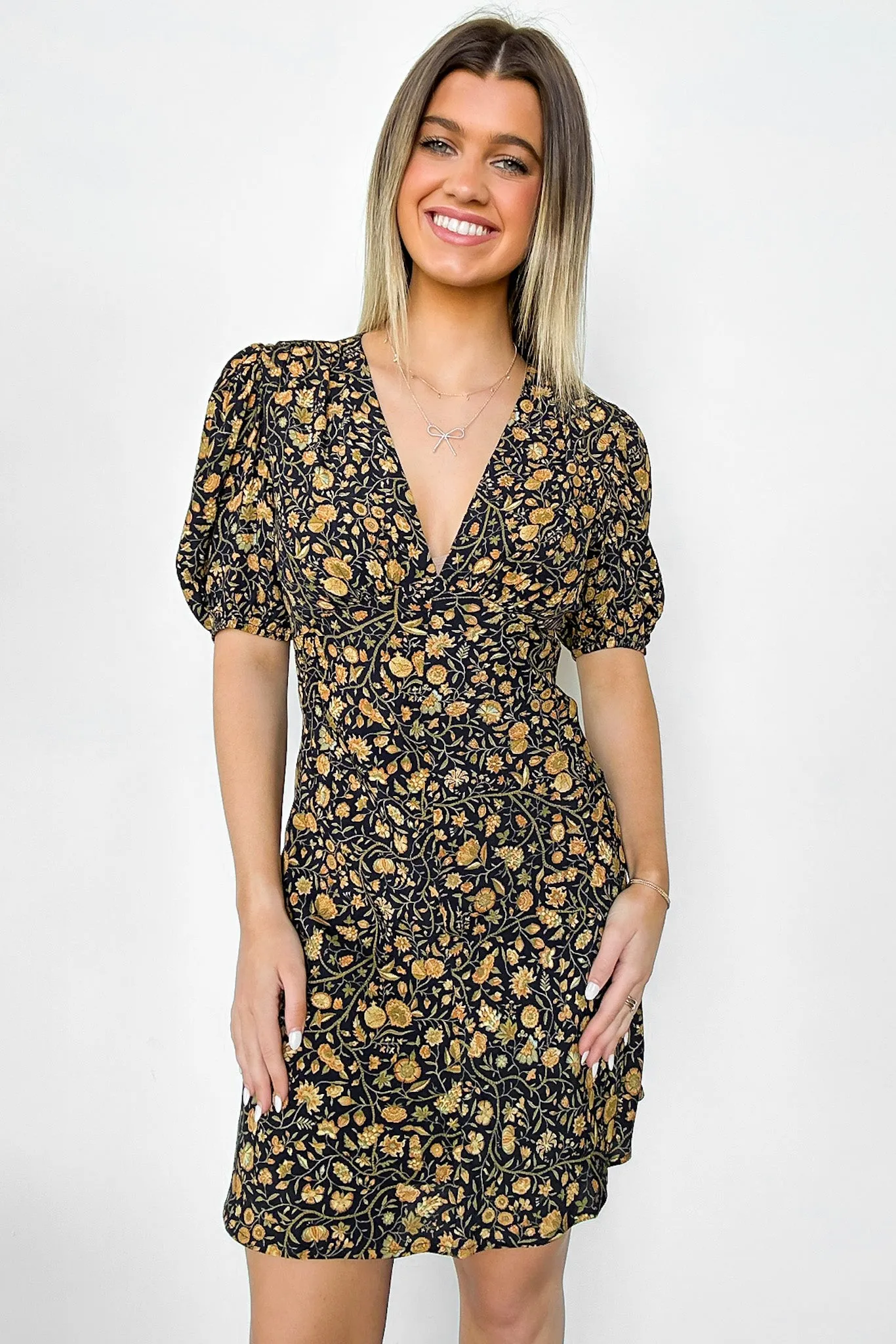 Charming Vision Floral Puff Sleeve Dress