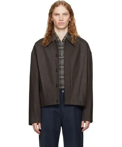 COOR Brown Pleated Wool Jacket