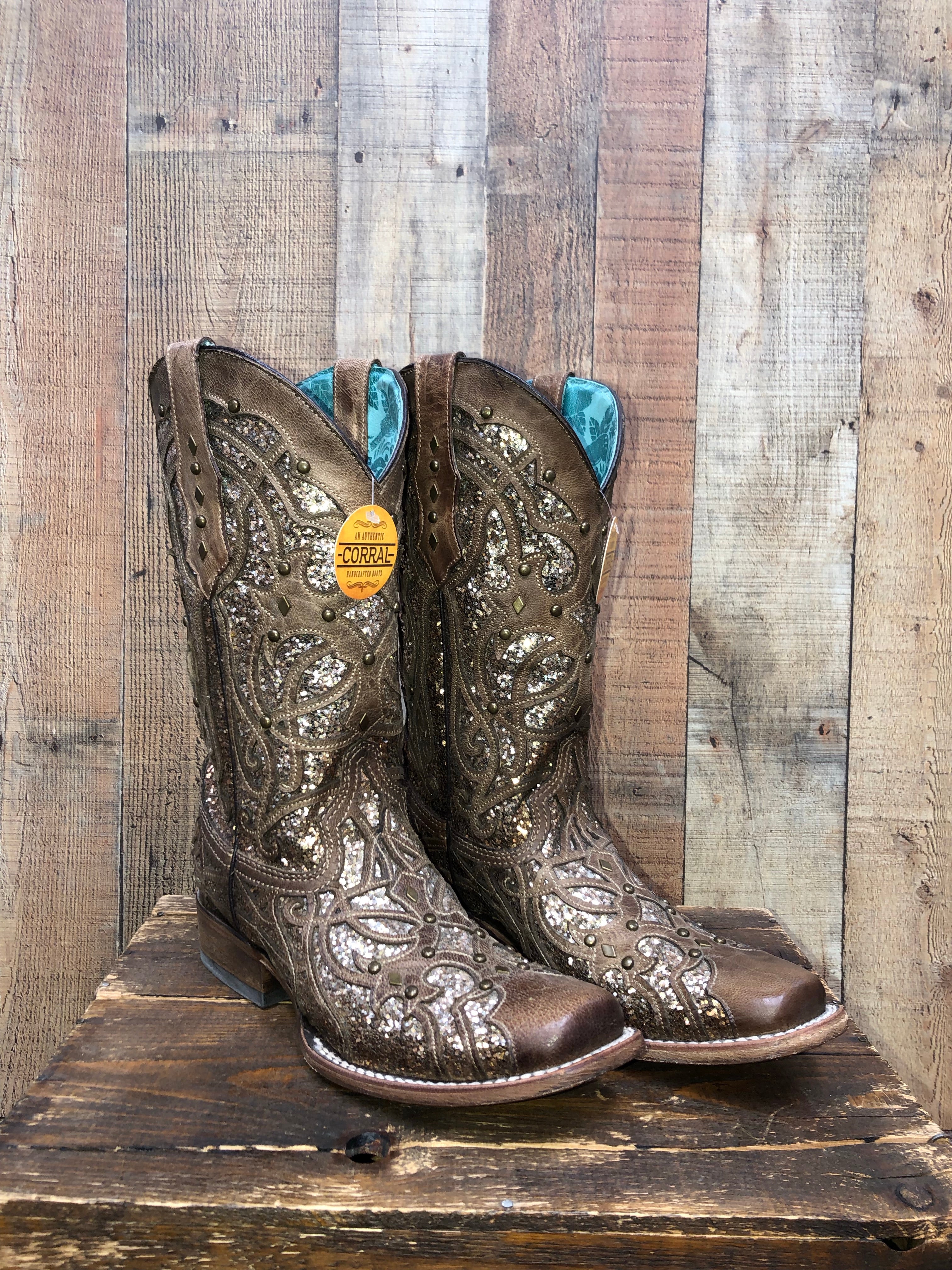 Corral Glitter Inlay & Studded Western Boots - Orix