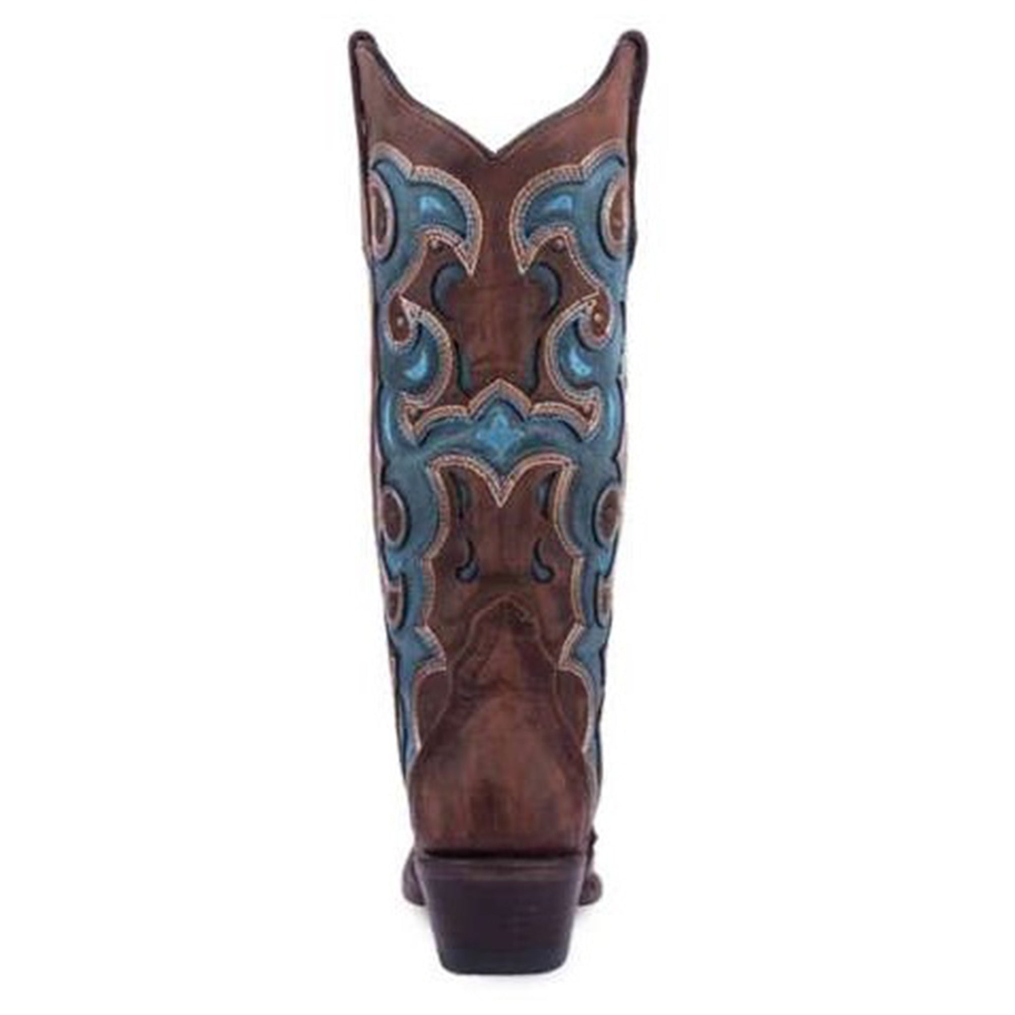 Corral Women's Brown/Turquoise Scroll Inlay Western Boots