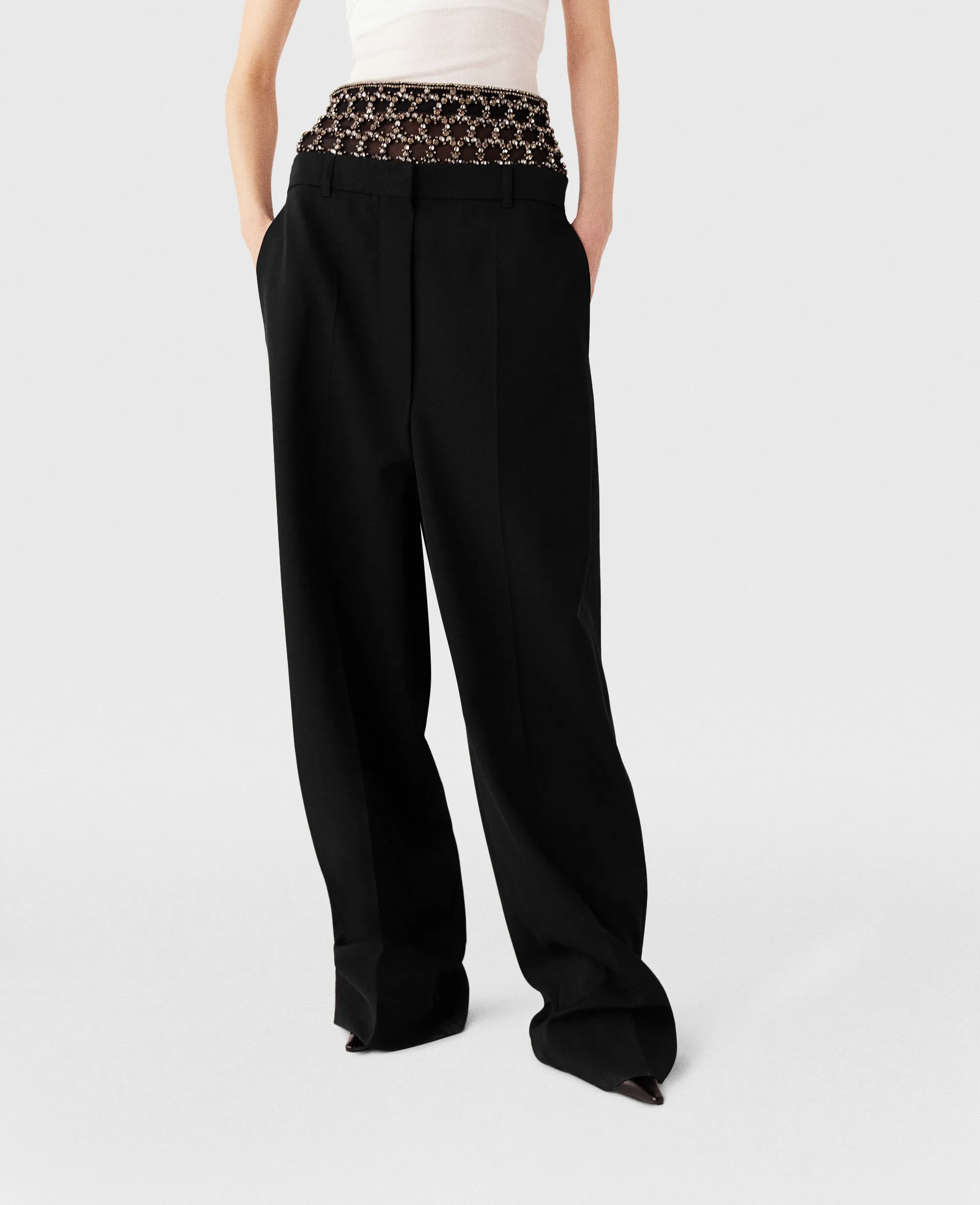 Crystal Cage Low-Rise Pants