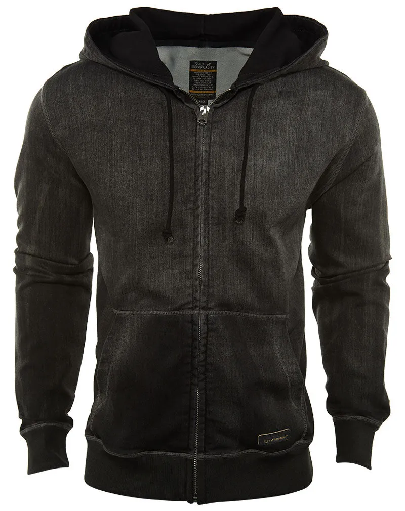 Cult Of Individuality  Zip Hoodie Denim Sweat  Mens Style : 651-15a-k10b