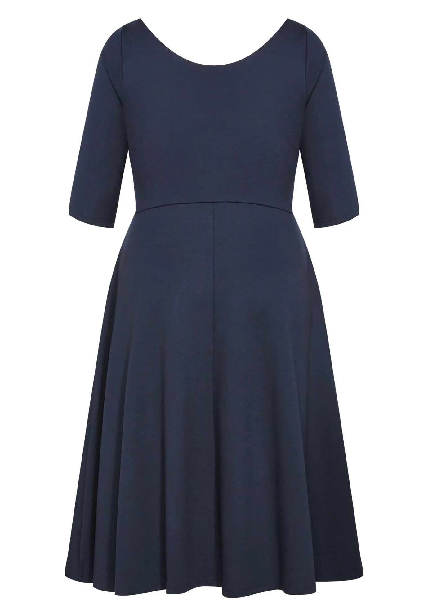 Cute Girl Elbow Sleeve Dress - navy