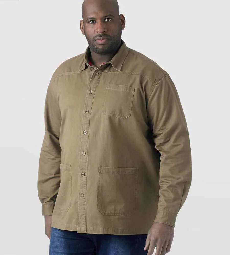 D555 Big Mens Sand Heavy Twill Overshirt (RAMSEY SAND)