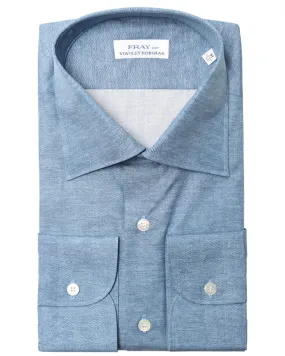 Denim Blue Cotton Dress Shirt