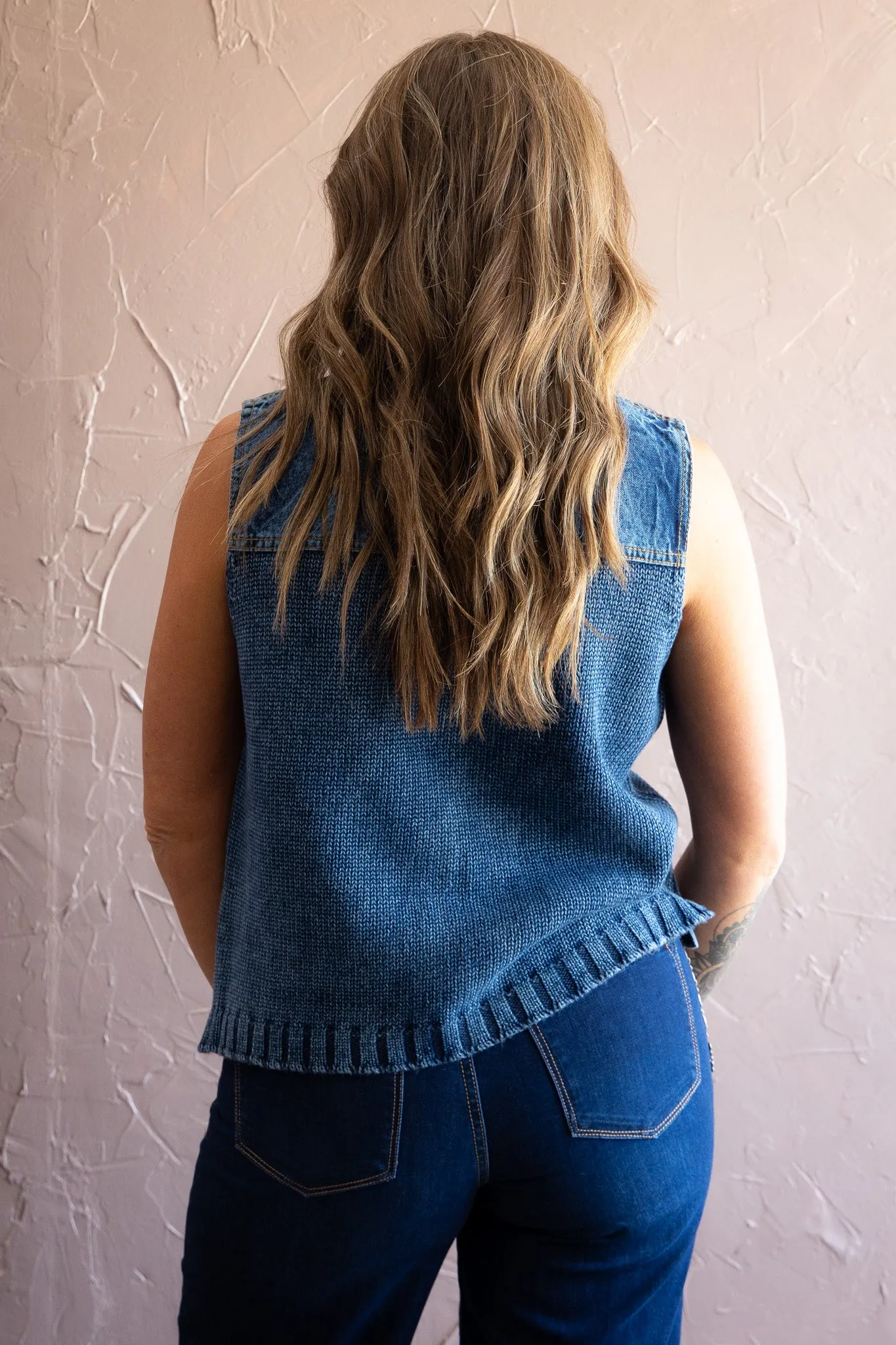 Denim Sweater Vest