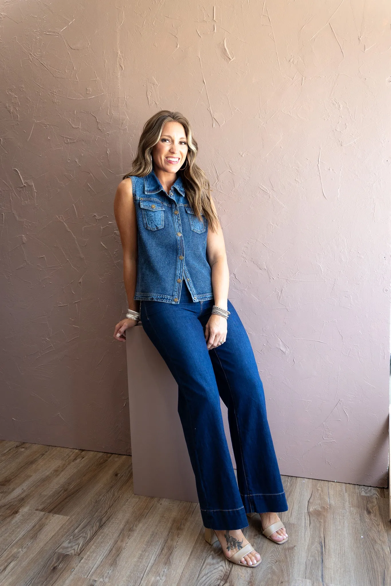 Denim Sweater Vest