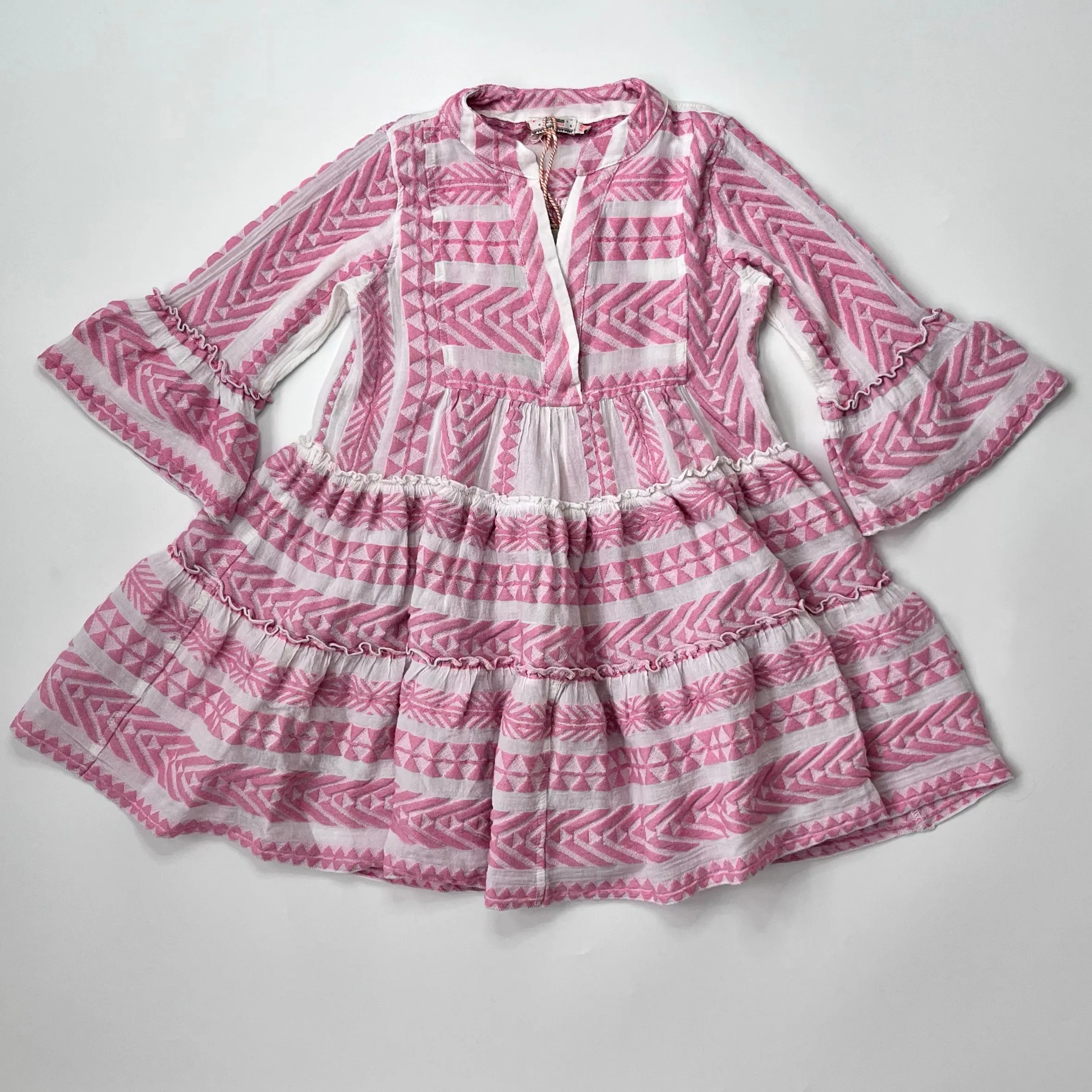 Devotion Twins Pink And White Dress: 8-10 Years (Brand New)