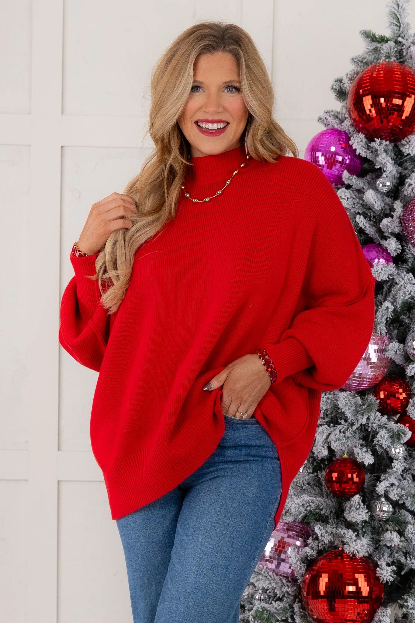 DOORBUSTER - Over The Hills Sweater - Ruby