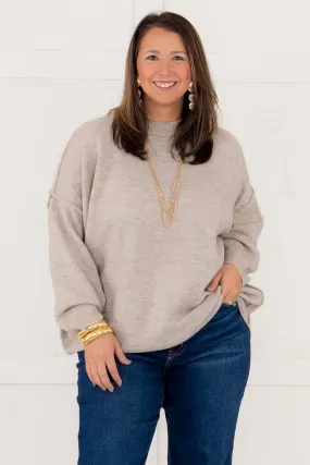 DOORBUSTER - Wish You Well Sweater - Heather Mocha