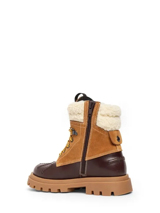 Dsquared2   Leather & faux fur snow boots 