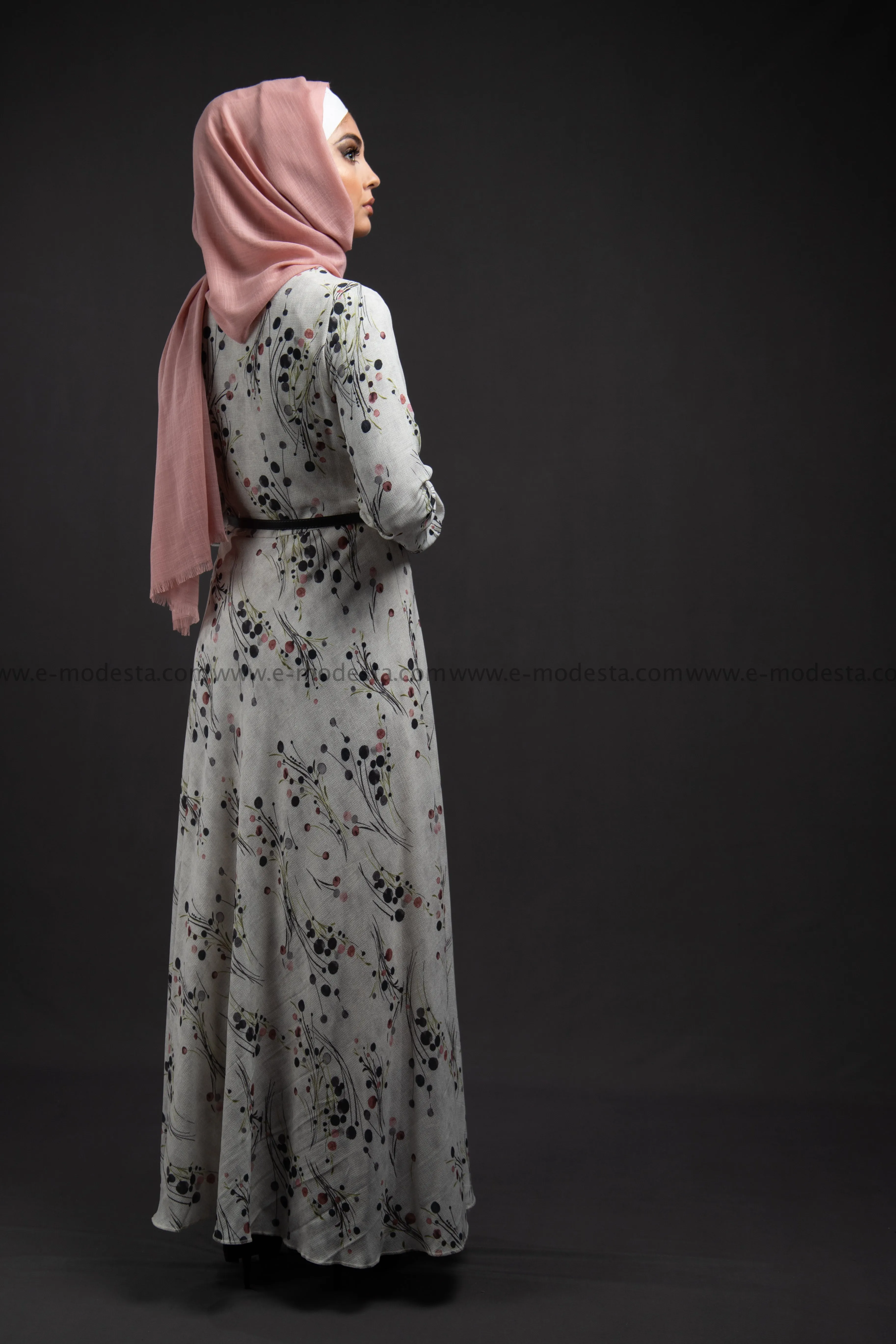 Elegant Maxi Summer Dress | Pink Dots Pattern | Fully Lined from Inside