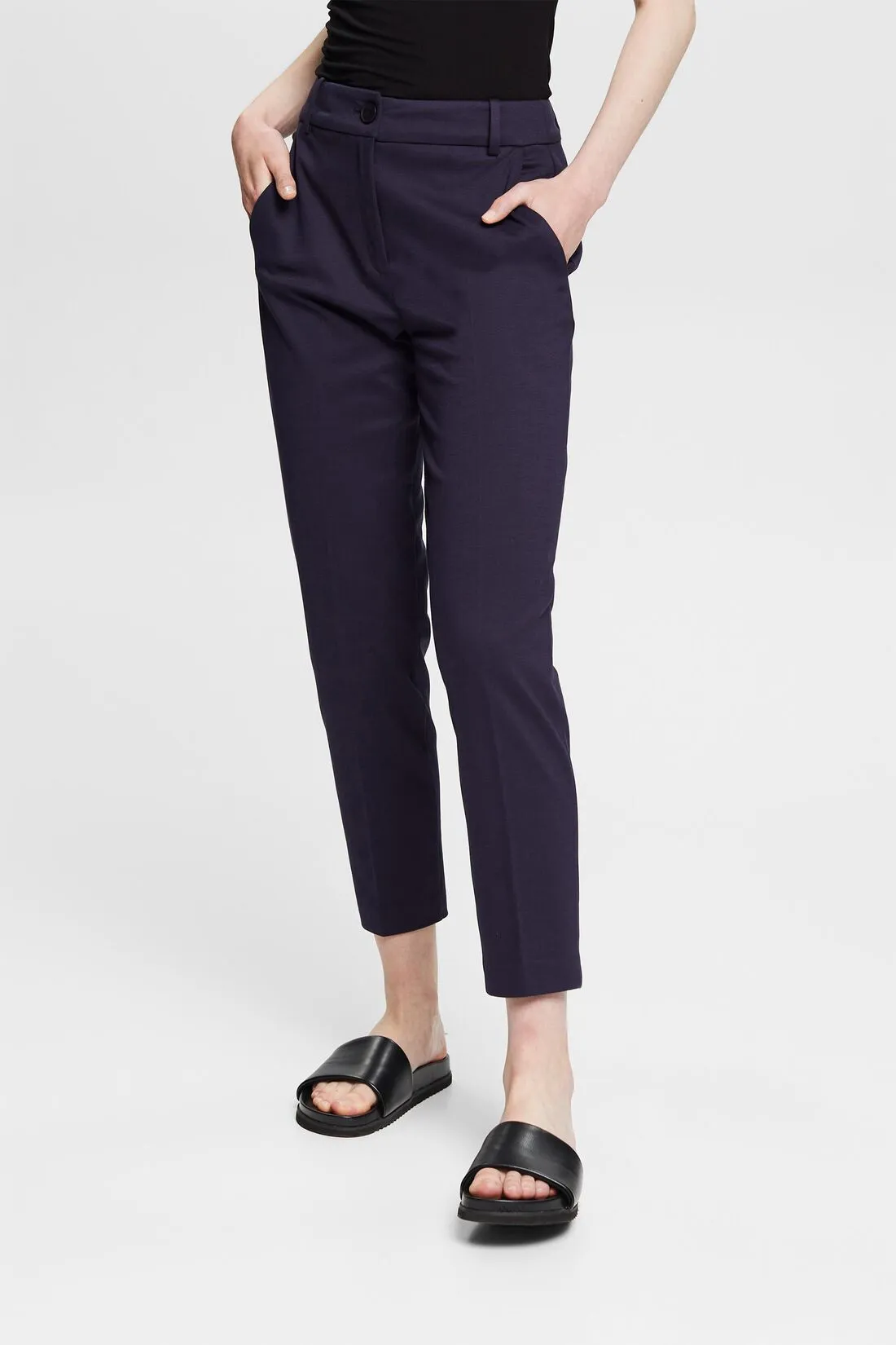 Esprit Ponti Tapered Trouser In Navy