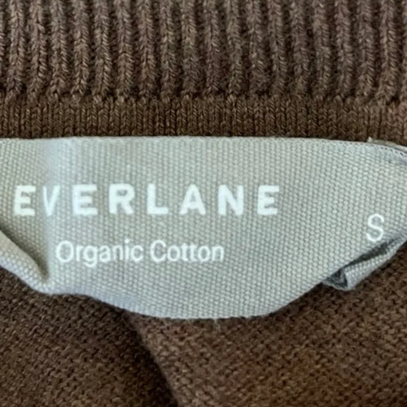 Everlane Women's Brown Knit Crew Neck Long Sleeve Pullover Sweater Top Size S