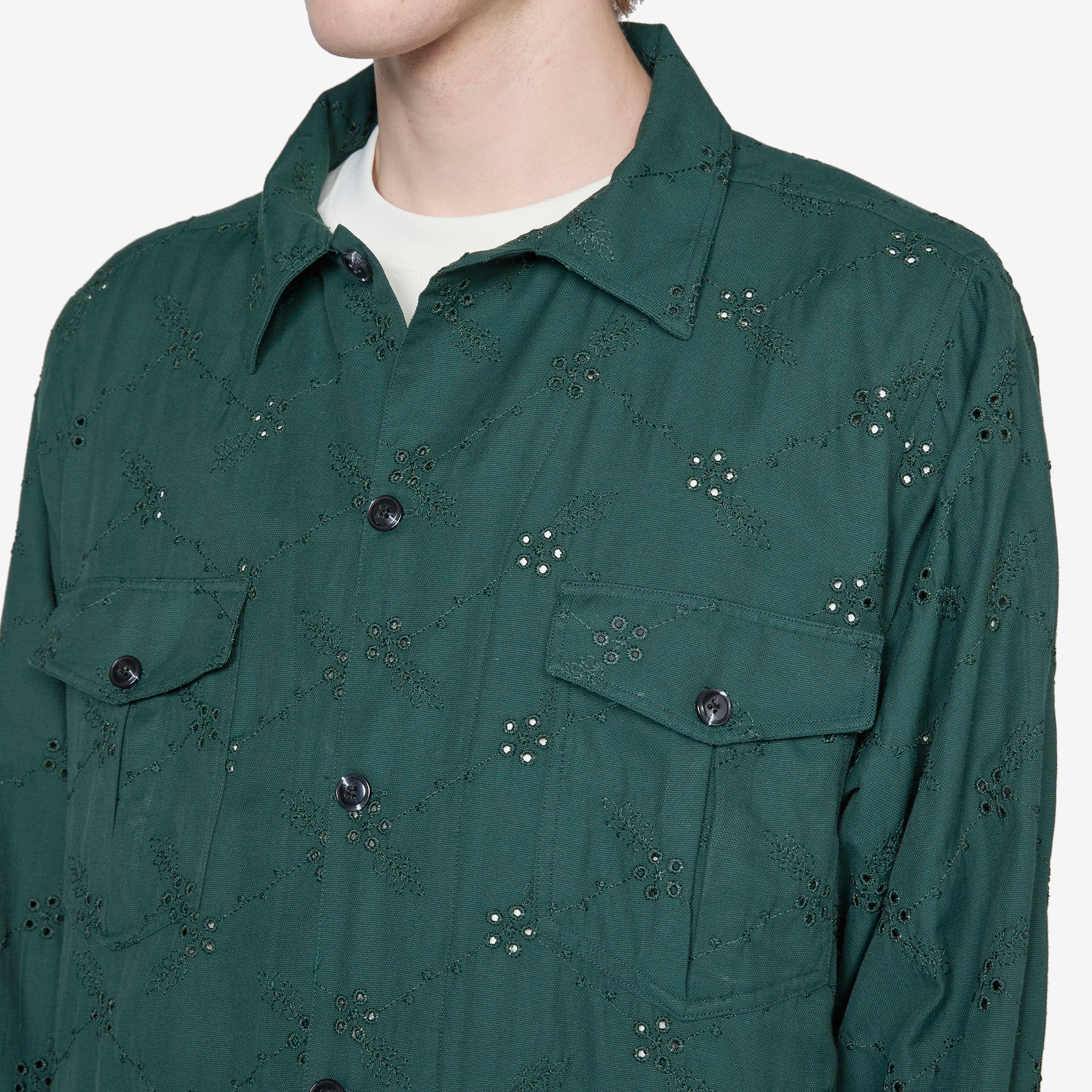 Eyelet Military Jacket Green