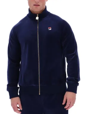 Fila Eddie Velour Hem Ribbed Track Jacket Navy